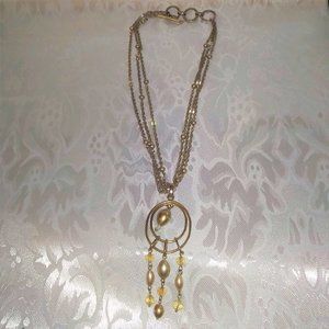 Vintage Monet Multi Strand Pendant Necklace 16"